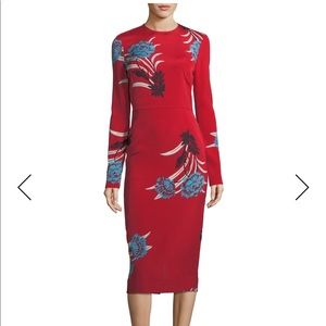 Diane Von Furstenberg DVF long sleeve floral dress